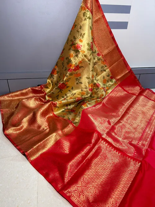 Banarasi Semi Kanchipuram Zari Tissue Viskat Sarees